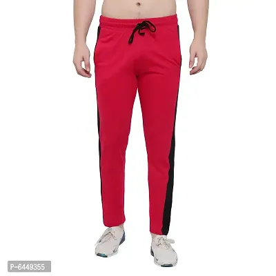 Stylish Magenta Cotton Solid Track Pant For Men
