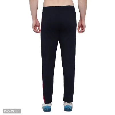 Stylish Navy Blue Cotton Solid Track Pant For Men-thumb3
