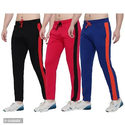 Stylish Multicoloured Cotton Solid Track Pant For Men- Pack of 3