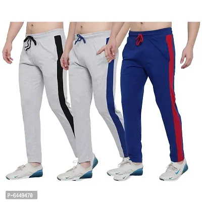 Stylish Multicoloured Cotton Solid Track Pant For Men- Pack of 3-thumb0