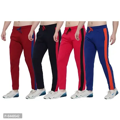 Stylish Multicoloured Cotton Solid Track Pant For Men- Pack of 4-thumb0