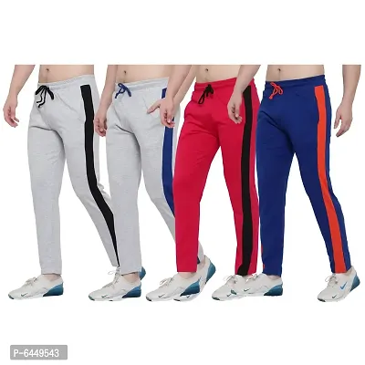 Stylish Multicoloured Cotton Solid Track Pant For Men- Pack of 4-thumb0