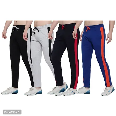 Stylish Multicoloured Cotton Solid Track Pant For Men- Pack of 4