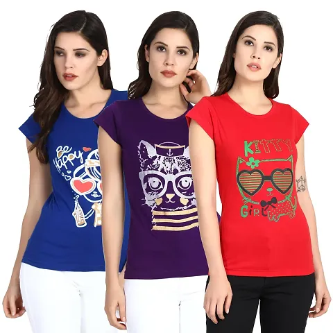Comfy Cotton Printed T-Shirt Combo of 3
