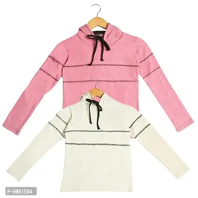 Stylish Fashion Sweatshirts Pullover Hoodie Sweatshirts Combo For Kids And Girls Pack Of 2