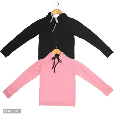 Fancy Stylish Soft Brushed Fleece Pullover Hoodie Sweatshirts Combo For Kids and Girls Pack Of 2-thumb0