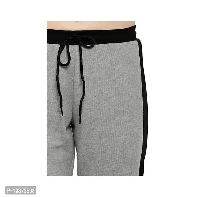Elite Grey Cotton Striped Track Pant For Women-thumb4