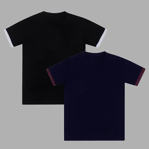 Boys Cotton Solid T shirt Combo