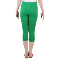 Diaz Women's Regular Fit Plain 3/4th Capri Pants (White, Green,XXL)-thumb4