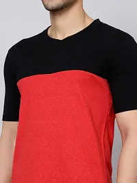 Reliable Multicoloured Cotton Blend Colourblocked V Neck Tees For Men Pack Of 2-thumb3