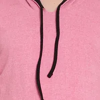 Elegant Pink Cotton Self Pattern Long Sleeves Hoodies For Men-thumb1
