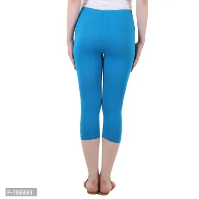 Diaz Women's Regular Fit Plain 3/4th Capri Pants (Black, Turquoise,XXL)-thumb5