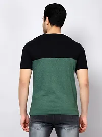 Reliable Multicoloured Cotton Blend Colourblocked V Neck Tees For Men Pack Of 2-thumb1