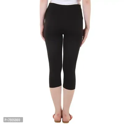 Diaz Women's Regular Fit Plain 3/4th Capri Pants (Black, Turquoise,XXL)-thumb3