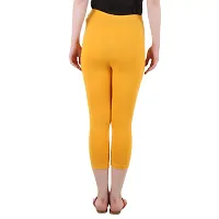 Diaz Women's Regular Fit Plain 3/4th Capri Pants (White, Mustard,XXL)-thumb4