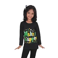 Diaz Girl's Regular Fit Cotton Printed Tops and T Shirts (Black,Yellow,White,6-7 Years)-thumb1