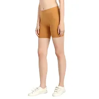 Diaz Women's Cotton Cycling Shorts (Brown,White,Free)-thumb2