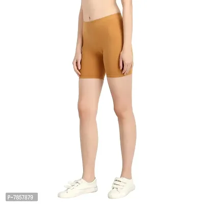 Diaz Women's Cotton Cycling Shorts (Brown,White,Free)-thumb3