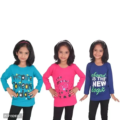Diaz Girl's Regular Fit Cotton Printed Tops and T Shirts
