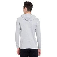 Elegant Grey Cotton Self Pattern Long Sleeves Hoodies For Men-thumb4