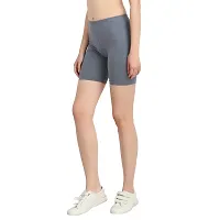 Diaz Women's Cotton Cycling Shorts (Grey,Navy,Free)-thumb2