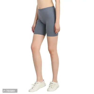 Diaz Women's Cotton Cycling Shorts (Grey,Navy,Free)-thumb3
