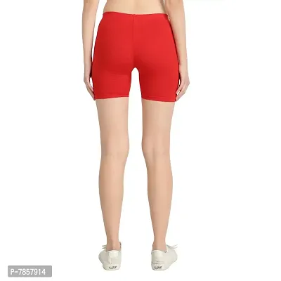 Diaz Women's Cotton Cycling Shorts (Rani,Red,Free)-thumb4