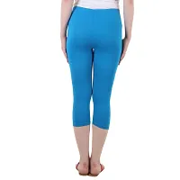 DIAZ Women's Regular Fit Plain 3/4th Capri Pants (White, Turquoise,XXL)-thumb4