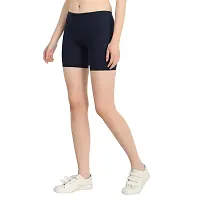 Diaz Women's Cotton Cycling Shorts (Navy,White,Free)-thumb2