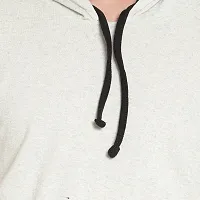 Elegant Beige Cotton Self Pattern Long Sleeves Hoodies For Men-thumb1