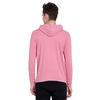 Elegant Pink Cotton Self Pattern Long Sleeves Hoodies For Men-thumb4