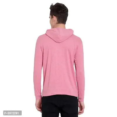 Elegant Pink Cotton Self Pattern Long Sleeves Hoodies For Men-thumb5