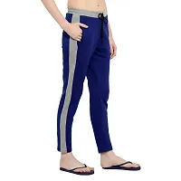 Elite Blue Cotton Striped Track Pant For Women-thumb2