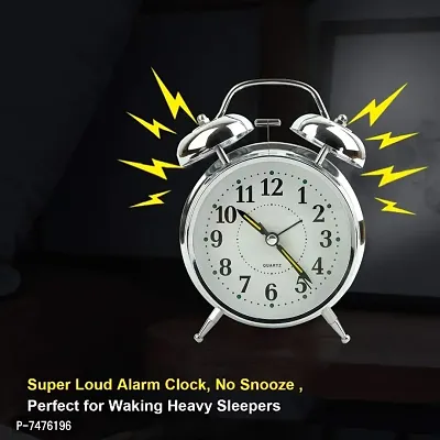 Table Alarm Clock Twin Bell for Home and Office with Night Light-thumb5