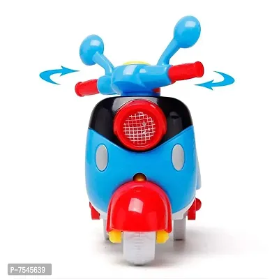 Mini Scooter Toys for Kids Toddlers Baby Boys Girls Adults Seat Model Toys Steering Wheel Car Toy Track, Mini Motorcycle Toy Pull Back ( Random Colour )-thumb2