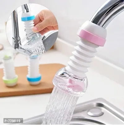 Faucet Anti-Splash Expandable Head Nozzle Bathroom Tap Adjustable Splash Sprinkler Head Sprinkler Water Saving Device Faucet Regulator (Multi Color)-thumb0