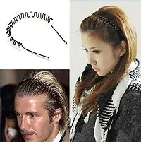 Fashionable Black Metal Wave Hair Hoop Band for Men And Women Hair Clips pack of 6-thumb2