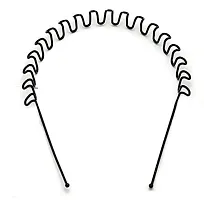 Fashionable Black Metal Wave Hair Hoop Band for Men And Women Hair Clips pack of 6-thumb3