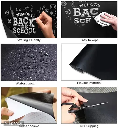 Black Board (45x200cm) Wall Sticker Removable Decal Chalkboard with 5 Chalks-thumb5