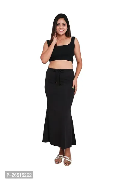 SKIIN BY TIBER Women Microfilament Spandex Saree Shapewear/Saree Shaper/Saree Shapewear for Women (XL, Black)-thumb4