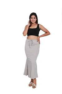 Women Microfilament Spandex Saree Shapewear/Saree Shaper/Saree Shapewear for Women (S, Silver)-thumb3