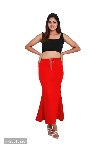 SKIIN BY TIBER Women Microfilament Spandex Saree Shapewear/Saree Shaper/Saree Shapewear for Women (XL, RED)-thumb0