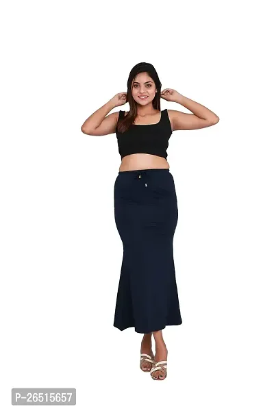 SKIIN BY TIBER Women Microfilament Spandex Saree Shapewear/Saree Shaper/Saree Shapewear for Women (M, Navy)