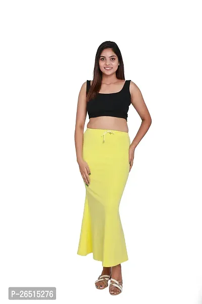 SKIIN BY TIBER Women Microfilament Spandex Saree Shapewear/Saree Shaper/Saree Shapewear for Women (Yellow)-thumb4