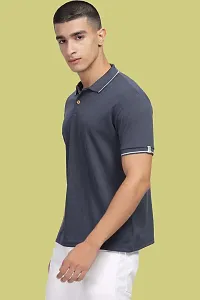 Stylish Grey Polycotton Polos T-Shirt For Men-thumb2