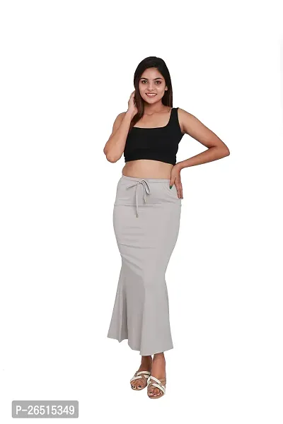 SKIIN BY TIBER Women Microfilament Spandex Saree Shapewear/Saree Shaper/Saree Shapewear for Women (XL, Silver)-thumb4