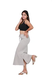 Women Microfilament Spandex Saree Shapewear/Saree Shaper/Saree Shapewear for Women (S, Silver)-thumb1