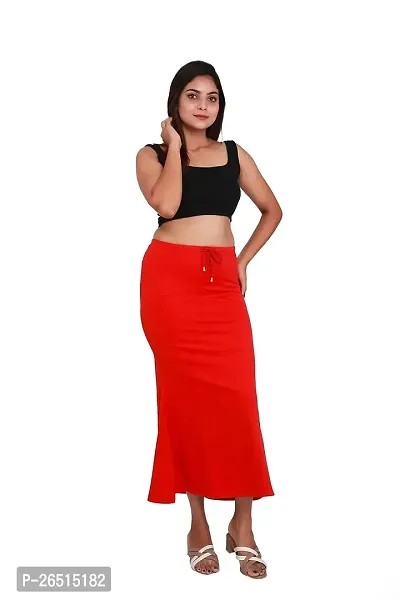 SKIIN BY TIBER Women Microfilament Spandex Saree Shapewear/Saree Shaper/Saree Shapewear for Women (RED)-thumb4