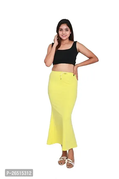 SKIIN BY TIBER Women Microfilament Spandex Saree Shapewear/Saree Shaper/Saree Shapewear for Women (M, Yellow)-thumb4