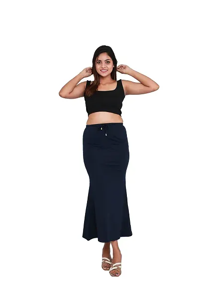 SKIIN BY TIBER Women Microfilament Spandex Saree Shapewear/Saree Shaper/Saree Shapewear for Women (Navy)